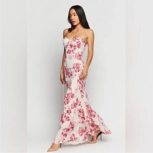 Reformation Fallon Floral Maxi Dress 8 In Paris Tie Straps Wedding Guest